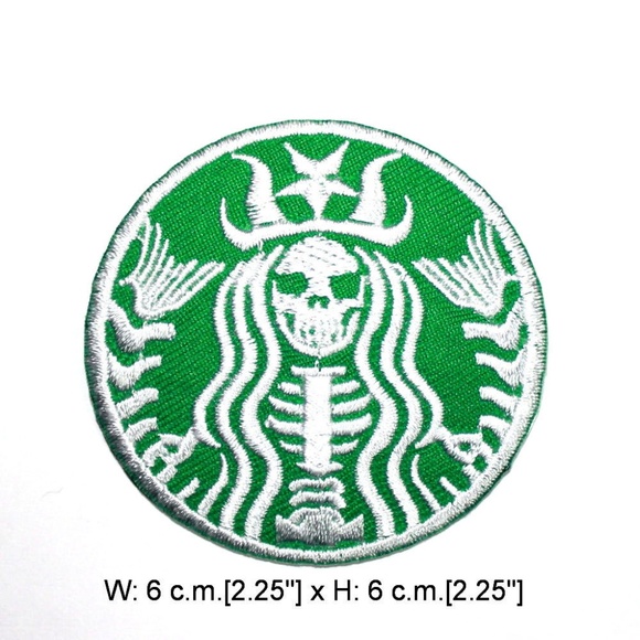Accessories - Skeleton Patch Iron On Starbucks Coffee Skull DIY